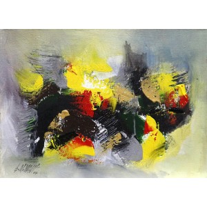S. M. Naqvi, 10 x 14 Inch, Acrylic on Canvas, Abstract Painting, AC-SMN-075